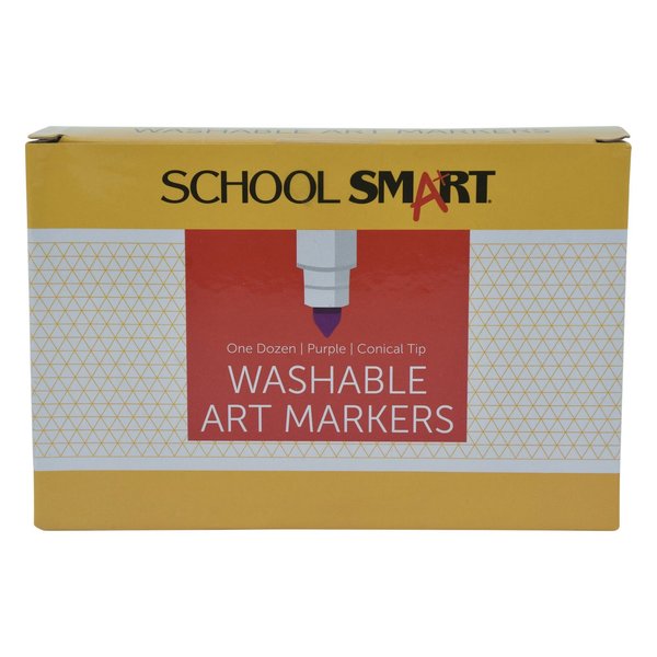 School Smart MARKER ART WASHABLE CONICAL TIP PURPLE  PACK OF 12 PK 6773W-12PURPLE-CO